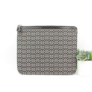 COACH Black & Gray C Vintage Canvas Padded iPad Tablet Sleeve Travel Case